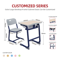 WMC60-DGPN - Juego de Escritorio y Silla para Estudiantes, Diseño Moderno en Forma de C, para Aulas Escolares, Fabricante