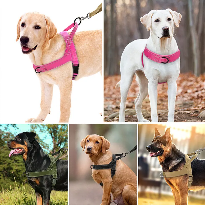 Vendita calda di sicurezza professionale durevole gilet riflettente cane tracciamento imbracatura rossa rosa