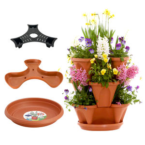 Pot de fleurs vertical empilable en plastique, jardinières pour légumes, pot à trois pétales, pots de plantation de fraises - Product Image 5