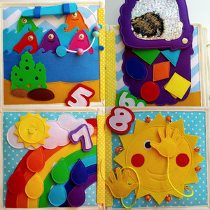 <span class=keywords><strong>Libro</strong></span> de Actividades de Fieltro Montessori para Educación Temprana, Hecho a Mano, Mi Primer <span class=keywords><strong>Libro</strong></span>, Animales, Cognición Matemática, <span class=keywords><strong>Libro</strong></span> Sensorial para Niños - Product Image 3