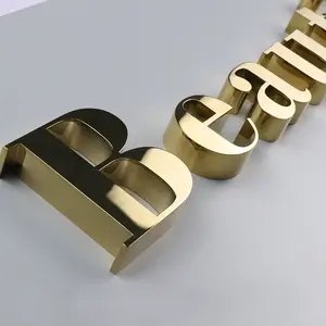 Op Maat Gemaakt Titanium Gouden Spiegel Roestvrij Staal Kanaal Letterteken 3d Metalen Letter