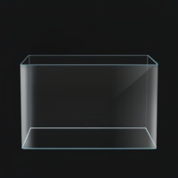 Aquarium rectangulaire en silicone ultra-transparent Jinjing, avec poissons simulés, lumineux, pour usage intérieur, taille petite/moyenne