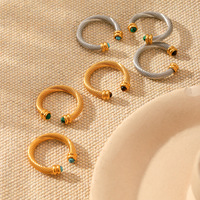 Novirassine Wasserdichter 316L Edelstahl Gedrehter Seilring Kabelband Malachit Türkis Offener Verstellbarer Modeschmuck