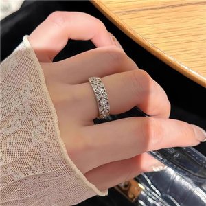 Anillo de Diamantes King Silver Lace, Plata de Ley S925, Joyería Fina para Uso Diario de Mujer - Product Image 4