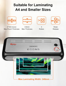 Laminateur commercial <span class=keywords><strong>A4</strong></span> à 4 rouleaux chaud/froid Dowell DWL-4BF, ignifuge, le mieux noté en usine - Product Image 3