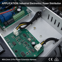 Câble d'alimentation personnalisé MX4.2mm pas de 2,54 mm, 2 broches mâle-femelle, avec gaine tressée en nylon pour équipement d'alimentation électrique