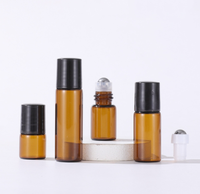 Botol minyak esensial dengan bola rol, rol parfum kaca Amber bening TES 1ml 2ml 3ml 5ml 10 Ml Mini 1ml