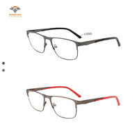 Montura de Gafas Ópticas Deportivas de Metal con Logotipo Personalizado de Alta Calidad, con Patillas de Goma, Gafas de Negocios de Buena Calidad para Uso Diario