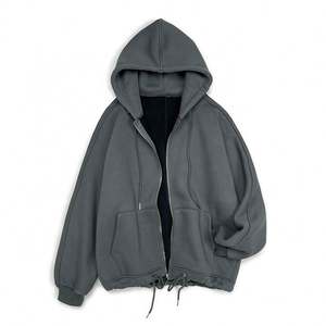 Ruyi เสื้อฮู้ดมีซิปสำหรับผู้ชายเสื้อฮู้ดโอเวอร์ไซส์ซิปรูดซิปรูดไซส์ใหญ่พิเศษออกแบบได้ตามที่ต้องการ - Product Image 4