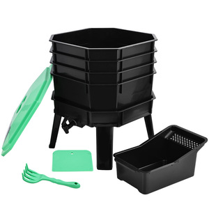 Boîte de culture moderne en plastique pour vers de terre, pour le compostage des déchets de cuisine et l'utilisation en jardin, avec plateau carré - Product Image 5