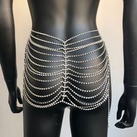 Sexy Simple strass chaîne en argent bijoux string cristal fille corps Bikini sous-vêtements chaîne de taille