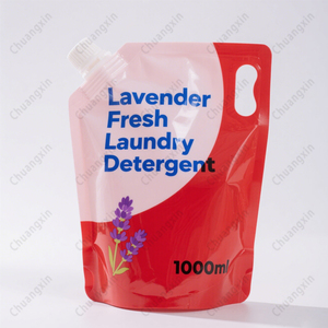 Sac d'emballage de détergent à lessive rechargeable de savon Liauid en plastique réutilisable imprimé personnalisé 500ml 750ml 1l 5l pochette à bec debout - Product Image 1