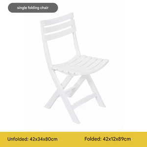 Silla de Jardín Plegable Blanca Apilable de Plástico para Exteriores, Impermeable y Portátil para Bodas, Hoteles, Picnics y Jardines - Product Image 5