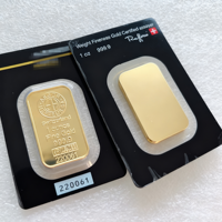 Barre d'or massif en laiton non magnétique plaqué or 24 carats, 1 oz, 10, 20, 31, 50, 100, 1000 grammes, 1 kg