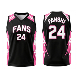 Maglia da Basket Personalizzata Fanshi con Nome e Numero Stampati per Uomini e Ragazzi, Uniforme Sportiva, Maglietta Hip Hop - Product Image 1