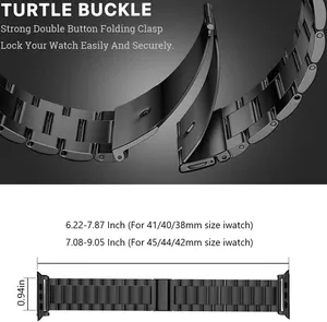 Haute qualité 42/44/45/49mm solide sport bande en acier inoxydable montre bracelets en métal pour apple watch série 9 ultra 2