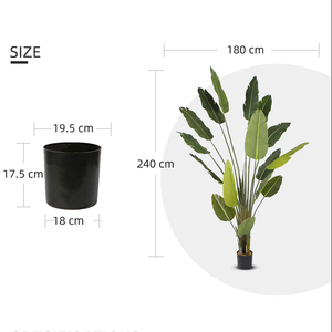 Plante artificielle de 240 cm, oiseau de <span class=keywords><strong>paradis</strong></span> artificiel en pot, plante verte pour la décoration intérieure de la maison et du bureau - Product Image 6