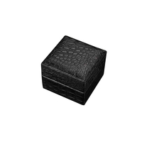 Boîte à bijoux personnalisée en cuir véritable de crocodile avec estampage doré, emballage de luxe pour bagues