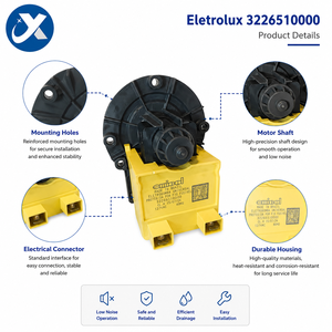 Bomba de Drenaje para <span class=keywords><strong>Lavadora</strong></span> Eléctrica de Plástico, Compatible con el Modelo Eletrolux 3226510000, Piezas de Repuesto - Product Image 4