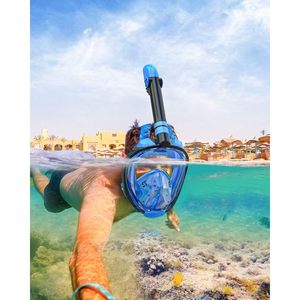 Mascherina Premium Full Face in Silicone per adulti vista panoramica a 180 gradi con attrezzatura Anti-appannamento per lo Snorkeling con supporto per fotocamera - Product Image 4