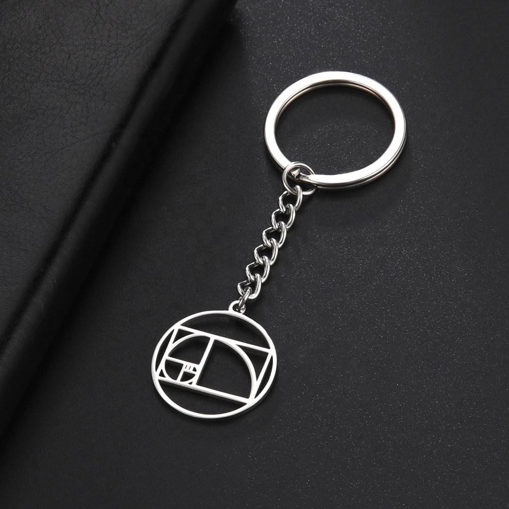 斐波那契螺旋吊坠钥匙扣神圣几何黄金比例符号不锈钢简约男女钥匙圈| Alibaba.com