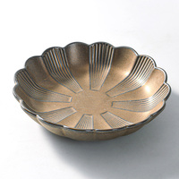 Assiette principale en porcelaine, plat de service, vaisselle, plat à sushi, bol à soupe, vaisselle fine, assiette de restaurant en céramique bronze doré