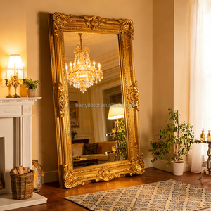 <span class=keywords><strong>Miroir</strong></span> sur pied personnalisé de style baroque français, grand <span class=keywords><strong>miroir</strong></span> de maquillage vintage avec cadre en bois pour la décoration intérieure - Product Image 2
