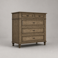 Meubles de chambre et de salon modernes durables sur mesure, fabriqués à la main en bois massif biologique, commode à 5 tiroirs, intérieur luxueux, directement de l'usine