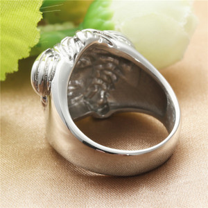 European American Style Titanium Steel Women's Face <b>Ring</b> Retro <b>Silver</b> Gift Jewelry - Product Image 3