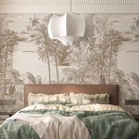 Papier peint personnalisé 3D floral et paysage naturel, papier peint mural en tissu imperméable de luxe pour chambre à coucher, salon et salle de sport, décoration de la maison