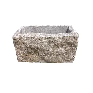 Ggv081 tigela de pedra de granito, fonte japonesa de fábrica, plantador de jardim de granito