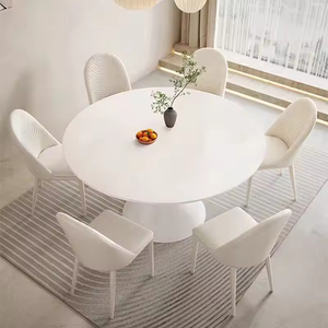 Table de salle à manger moderne Butter avec plateau en pierre frittée et base multifonctionnelle, mobilier de maison - Product Image 2