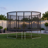 Trampoline ovale 8x13 pieds avec filet de sécurité et échelle pour enfants et adultes, cadre galvanisé robuste, certifié TUV