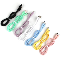 Macaron kabel USB pengisi daya warna-warni sekitar 3A kabel Data karet lembut Transfer Data untuk perangkat USB mikro Tipe c UCB31