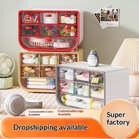 Boîte de rangement multifonctionnelle de bureau à 7 compartiments en plastique ABS, design moderne et minimaliste, grande capacité, organiseur pour cosmétiques et papeterie