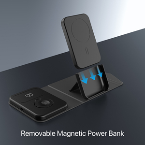 2024 New Products <strong>4</strong> in 1 Portable Charging Station with 5000mah Magnetic <strong>Power</strong> <strong>Bank</strong> <strong>for</strong> <strong>iPhone</strong> 15W Fast Wireless Charger Case - Product Image 4