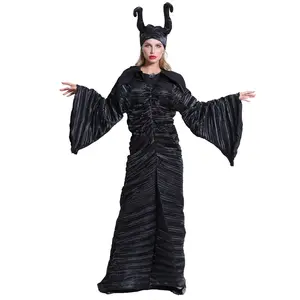 新2023创意伪装女性带角帽的Maleficent成人服装