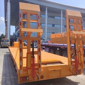 Nuevo Semirremolque de Plataforma Baja de Acero 100T, Suspensión Mecánica, 5 Ejes, Cuello Giratorio, Camión de Transporte de Carga, Superventas - Product Image 3
