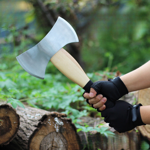 Ascia Forgiata a Doppio Taglio con Manico in <span class=keywords><strong>Noce</strong></span>, Tomahawk Resistente ad Alta Durezza, Ascia Multifunzionale per Taglio e Abbattimento all'Aperto - Product Image 4
