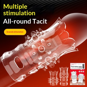 Pleasure Double Lotus Wolf Tooth Kondome Erwachsenen-Sexspielzeug für Männer Physische Ejakulationskontrolle Vorspiel 2 Stück/Box - Product Image 3