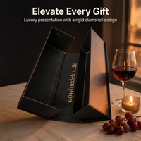 Boîte à vin de luxe gris foncé au design personnalisé créatif, emballage cadeau en carton rigide, boîte vide pour bouteille de vin rouge, vente en gros