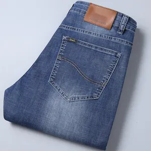 2023 ilkbahar ve yaz toptan moda mavi pantolon şık baggy erkek arkadaşı denim erkekler kot pantolon