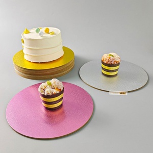 SunShine Custom Color Round Cake <b>Drum</b> 3mm 4mm 5mm Thick MDF Tray Paper Material with Wrapped Edge Food Use Masonite Cake Board - Product Image 2