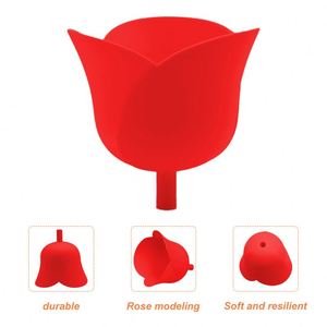 BPA <b>Free</b> Rose Shape Eco-Friendly Silicone Funnel Dishwasher Safe Light <b>Weight</b> Portable Food Grade Liquid Pouring Utensil Kitchen - Product Image 3