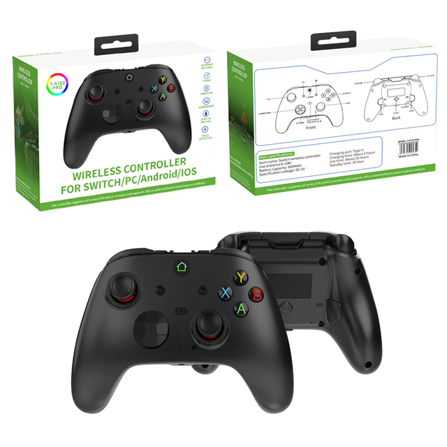 BT N-switch Wireless Controller with Smart Hallfor Switch Vibration Motor & Joystick for PC P3 Android & IOS for Gaming
