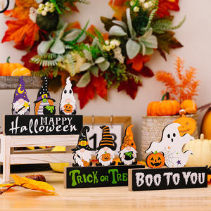 Halloween Holz-Dekorationen Gespenstfest Gnome Kürbis-Dekorationen Atmosphären-Dekoration Gespenst-Schreibtisch-Dekorationen Großhandel - Product Image 6