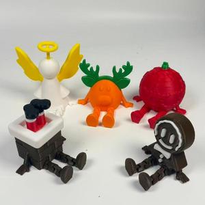 Figurines de Noël imprimées en 3D pour l'usinage : Nains, Bonhomme de neige, Cerf, Décoration de bureau, Mascotte Père Noël - Product Image 4