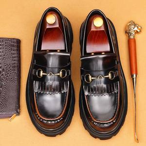 High Quality Designer Pure Cowhide Leather <b>Shoes</b> Closed Toe Waterproof Casual Breathable <b>Soft</b> <b>Sole</b> Laced Business Casual Men's - Product Image 3