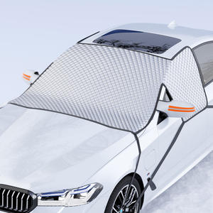 Couverture anti-neige pour pare-brise de voiture, double couche argentée, imperméable, protection contre le gel pour utilisation hivernale, installation par fixation sur la porte - Product Image 1