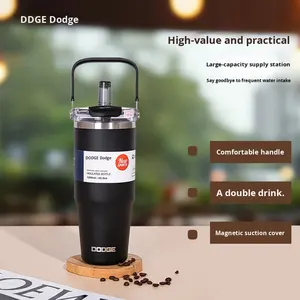 Termo <span class=keywords><strong>Xile</strong></span> Dodge de Acero Inoxidable 304, Gran Capacidad, con Asa, Moderno, para Coche, Camping, Deportes, Aislado para Bebidas Frías/Calientes, 6-12 - Product Image 3